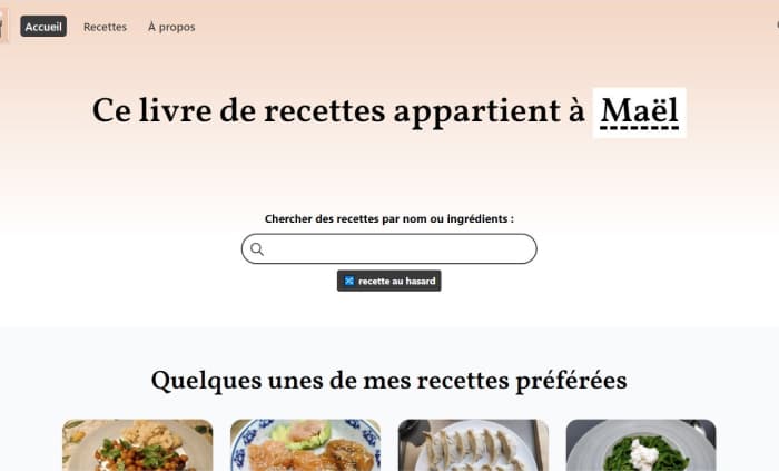 Screenshot of https://mael-recettes.netlify.app/